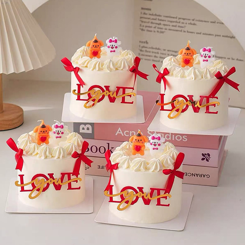 2.14情人节网红线条爱心小狗蜡烛蛋糕装饰love亚克力烘焙装扮插件,节庆用品/礼品,蛋糕/烘焙装饰用品,淘宝优惠券,粉丝福利购,淘宝优惠卷