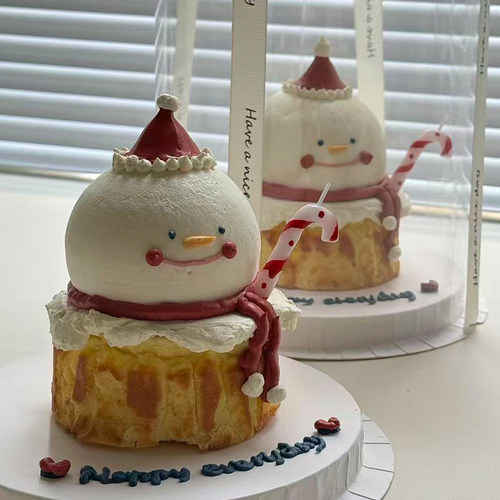 2025韩国圣诞节围巾雪人蛋糕装饰创意拐杖蜡烛红白圣诞帽装扮插件