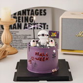 2025万圣节立体卡通木乃伊蛋糕装 饰摆件万圣节双面旗节日装 扮插件