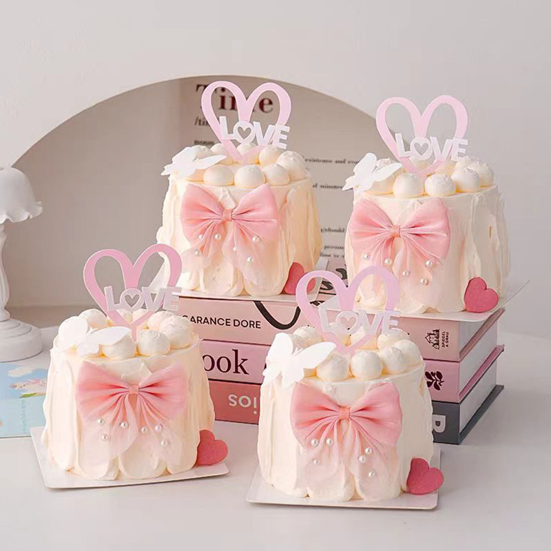 2.14唯美烂漫情人节爱心love亚克力蛋糕装饰珍珠蝴蝶结装扮插件,节庆用品/礼品,蛋糕/烘焙装饰用品,淘宝优惠券,粉丝福利购,淘宝优惠卷