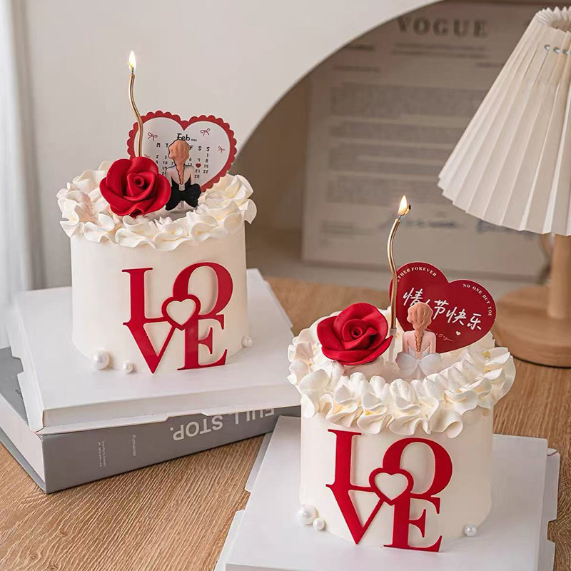 网红2.14情人节love亚克力蛋糕装饰背影女神生日爱心卡片烘焙装扮,节庆用品/礼品,蛋糕/烘焙装饰用品,淘宝优惠券,粉丝福利购,淘宝优惠卷
