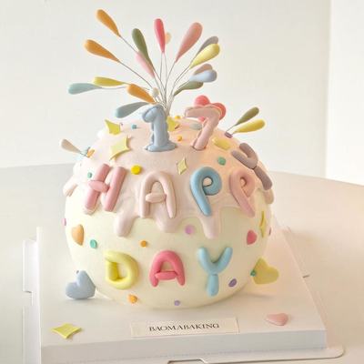 马卡龙字母HB蛋糕装饰礼花气球数字0-9翻糖硅胶模具烘焙装扮插件