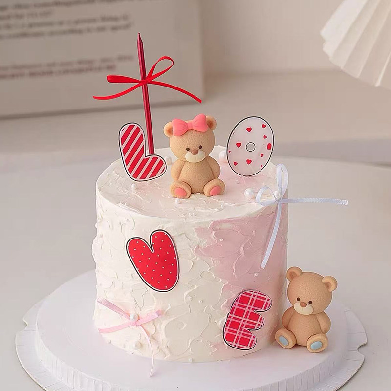 214情人节情侣坐姿小熊蛋糕装饰摆件love亚克力铅笔蜡烛装扮插件,节庆用品/礼品,蛋糕/烘焙装饰用品,淘宝优惠券,粉丝福利购,淘宝优惠卷