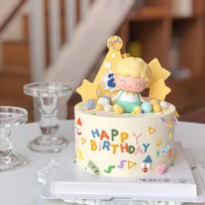 公主摇头王子儿童生日蛋糕装饰