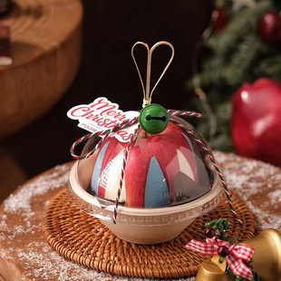 2025爆款 饰油纸竹签插件 圣诞平安夜苹果冷萃酸奶纸浆碗甜品蛋糕装