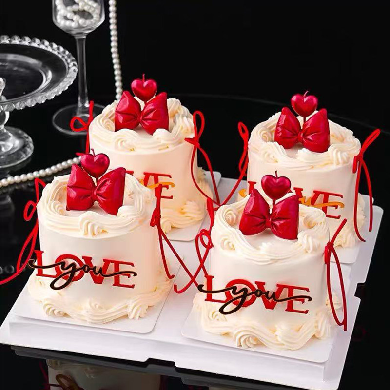 2.14情人节简约红色立体蝴蝶结蛋糕装饰红金LOVE亚克力装扮插件,节庆用品/礼品,蛋糕/烘焙装饰用品,淘宝优惠券,粉丝福利购,淘宝优惠卷