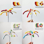 网红多巴胺创意彩虹星星造型礼花蛋糕装饰节日氛围感烘焙装扮插件