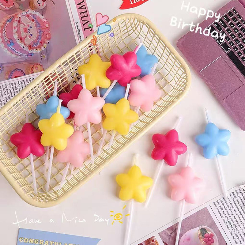韩式ins五角星蜡烛蛋糕装饰彩色胖星星儿童生日派对拍照蜡烛插件,节庆用品/礼品,蜡烛,淘宝优惠券,粉丝福利购,淘宝优惠卷