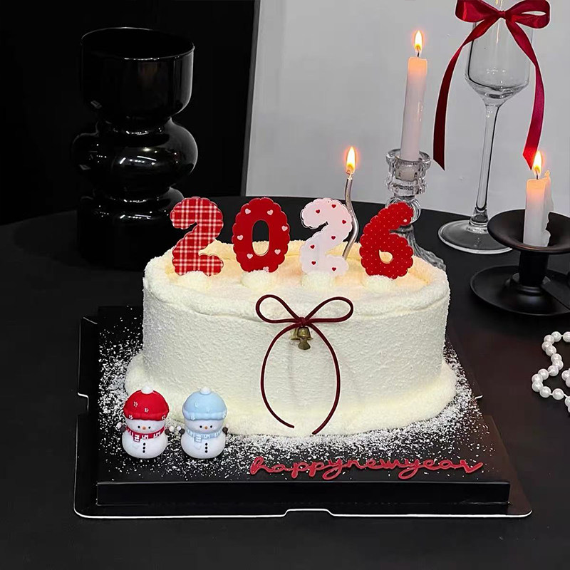 2026新年网红印刷数字亚克力蛋糕装饰插件跨年元旦小雪人装扮摆件,节庆用品/礼品,蛋糕/烘焙装饰用品,淘宝优惠券,粉丝福利购,淘宝优惠卷