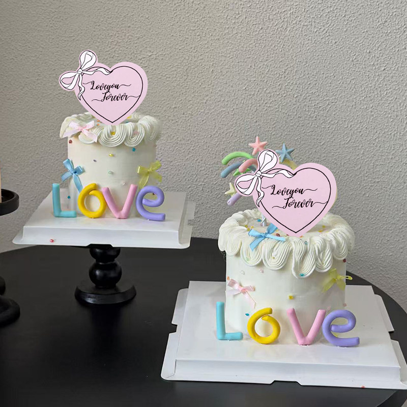 2026情人节蝴蝶结爱心卡片蛋糕装饰多巴胺彩色礼花love装扮插件,节庆用品/礼品,蛋糕/烘焙装饰用品,淘宝优惠券,粉丝福利购,淘宝优惠卷