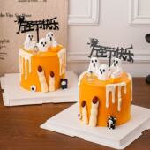 2025万圣节快乐搞怪幽灵蛋糕装 饰摆件万圣狂欢夜派对甜品装 扮配件