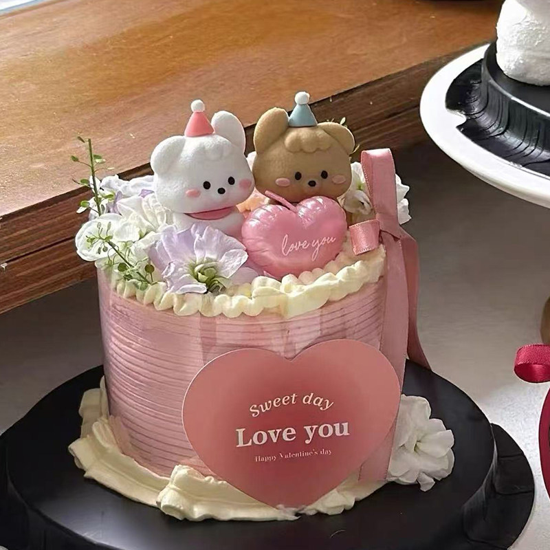 2.14情人节可爱修狗蛋糕装饰摆件爱心love蜡烛情侣表白装扮插件,节庆用品/礼品,蛋糕/烘焙装饰用品,淘宝优惠券,粉丝福利购,淘宝优惠卷