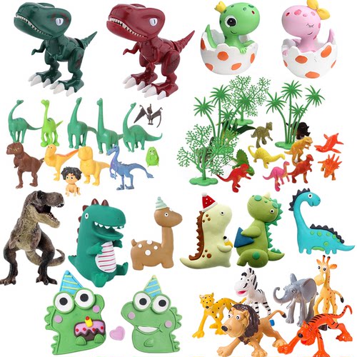 男孩生日蛋糕装饰摆件暴龙霸王龙绿色小恐龙宝宝儿童生日蛋糕插件