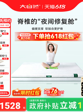 大自然【岚栖H3】山棕床垫护脊椎家庭用硬垫防螨席梦思棕垫可拆卸