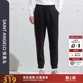新款 报喜鸟秋季 男士 生活休闲针织裤 男 百搭薄束脚裤 羊毛空气层
