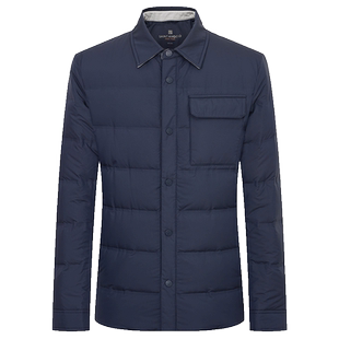 报喜鸟2024冬季新款商务休闲男士白鹅绒翻领羽绒服轻暖鹅绒服外套