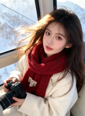拍照出片的围巾女冬保暖好看