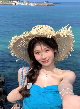 海边度假风镂空草帽女夏ins复古