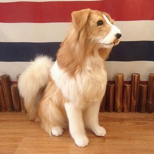 饰品礼品家装 厂家仿真狗摆件牧羊犬模型皮毛工艺品金毛犬软装 展厅