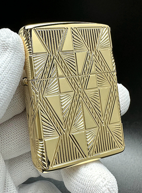 ZIPPO正品之宝打火机 美版原版盔甲 金色 四面菱形钻石纹29671