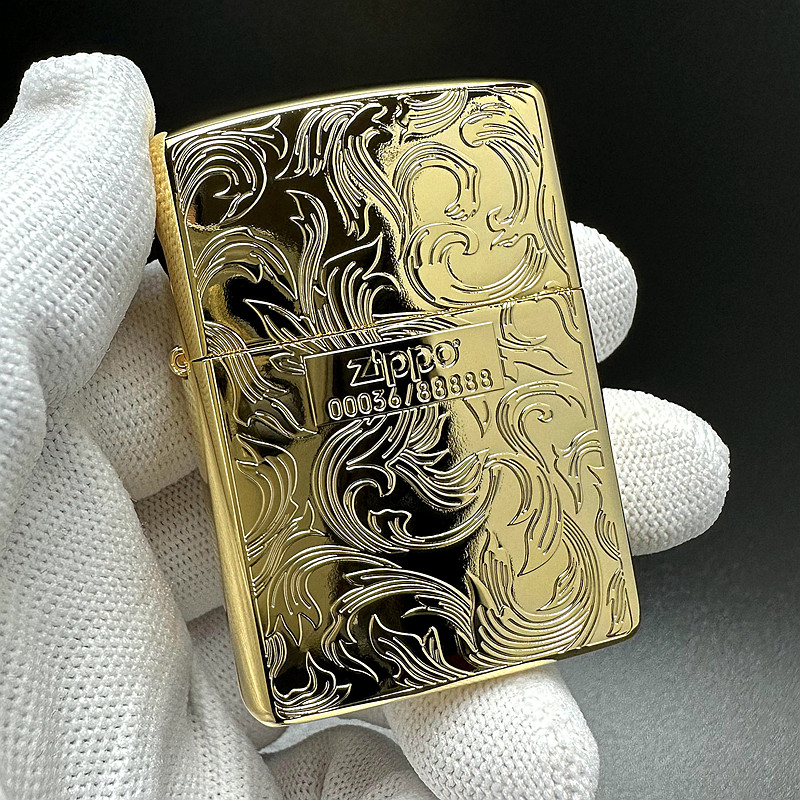 ZIPPO正品之宝打火机 日版原版盔甲限量版 金色双面大唐草-3-246A