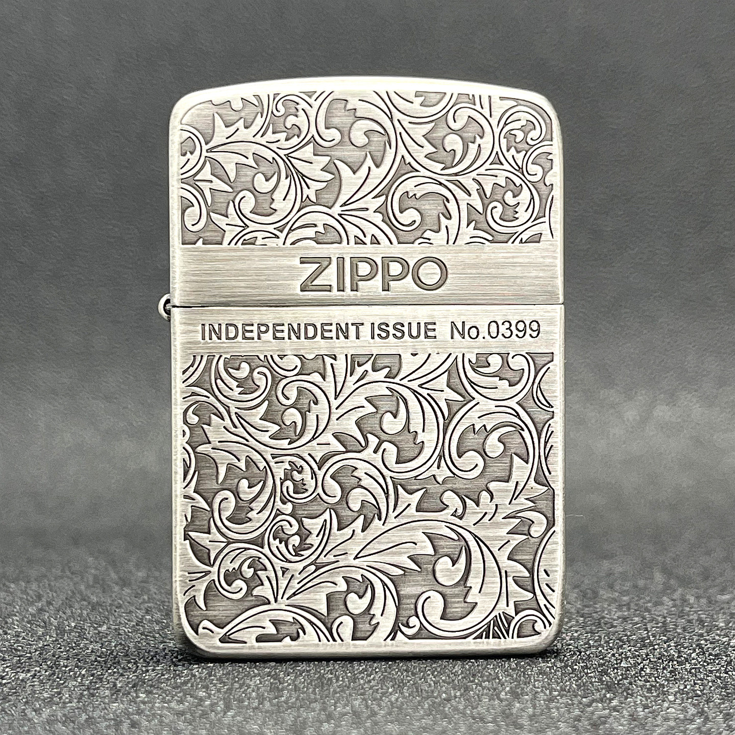 ZIPPO正品之宝打火机 千语原版限量DIY 1941银色双面唐草 中横标