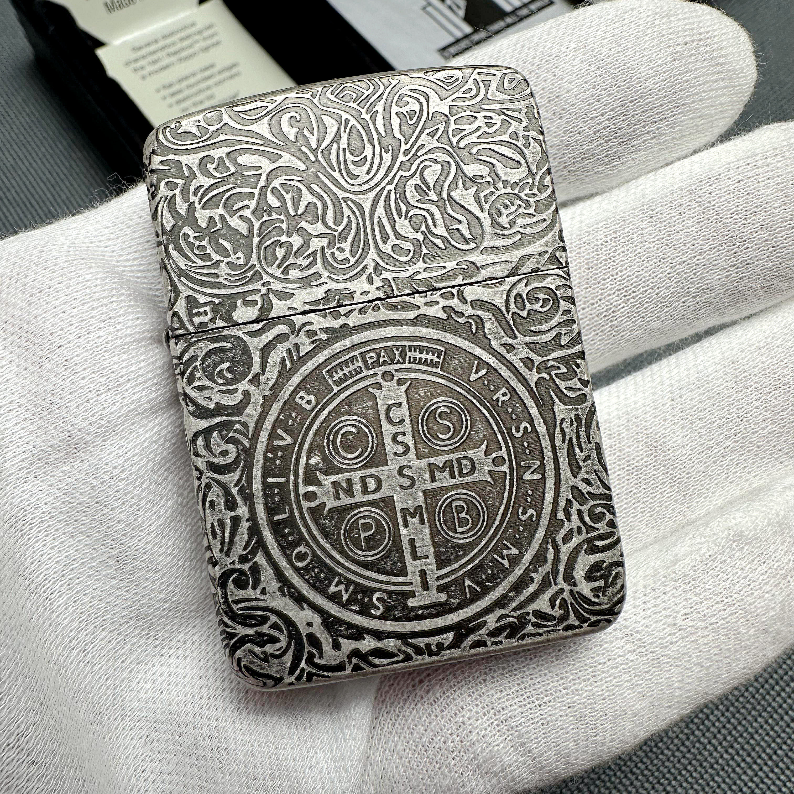之宝zippo打火机正品 原版1941复刻diy 古银 十字架 1941康斯坦丁