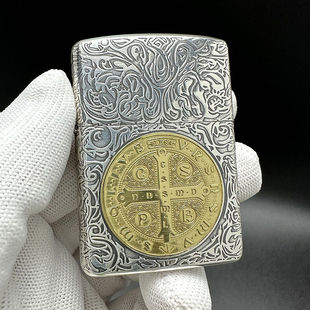 ZIPPO正品之宝打火机 蚊版原版盔甲鎏金DIY 162双色康斯坦丁