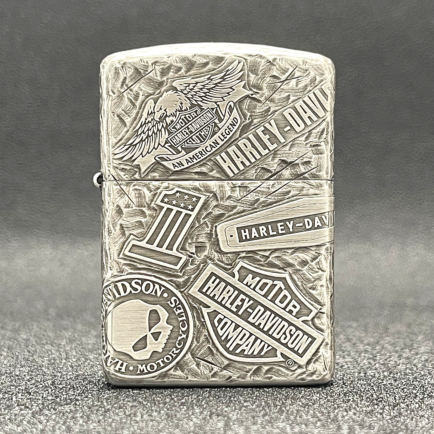 ZIPPO正品之宝打火机 千语原版盔甲DIY 162银色哈雷11章 十一章