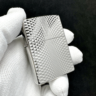 原版 C_A ZIPPO正品 日版 双面几何纹2EP 银色 之宝打火机 常规