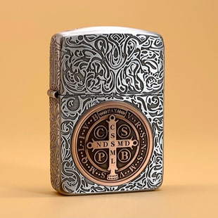 ZIPPO正品之宝打火机 千语原版紫铜贴章DIY 1941银色黄铜康斯坦丁