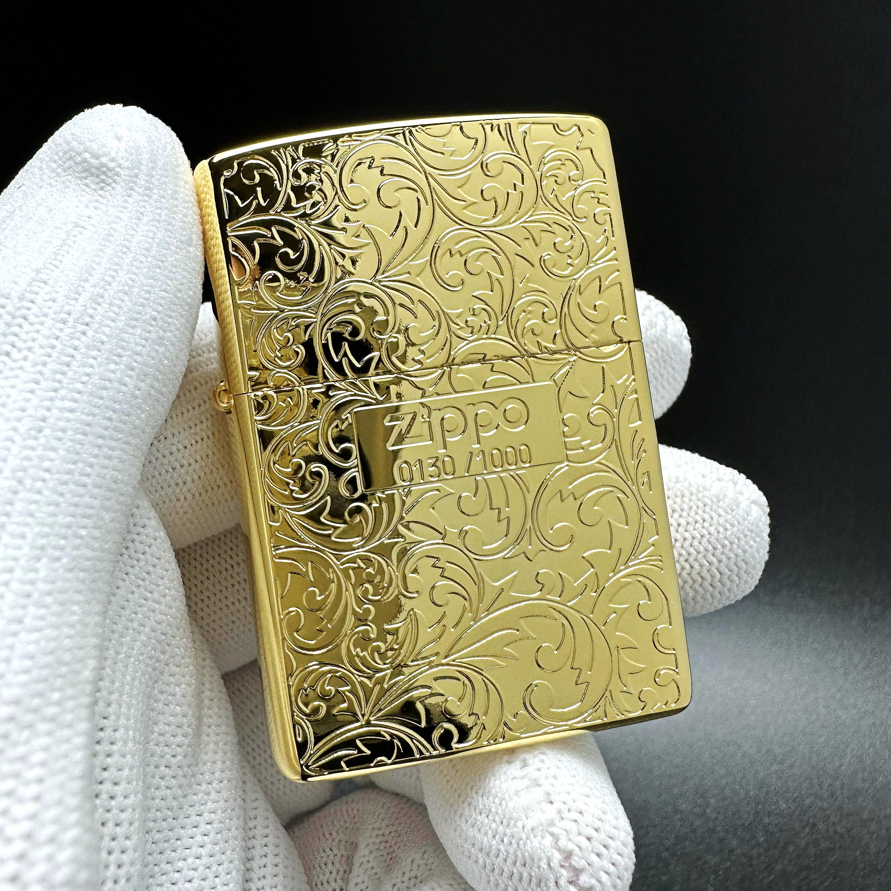 之宝zippo打火机正品煤油 日版原版限量版富贵唐草 金色 双面唐草