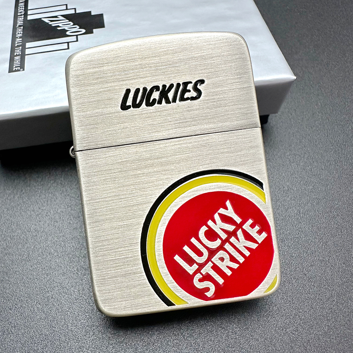 ZIPPO正品之宝打火机 千语原版DIY 1941银色拉丝好彩(红标)