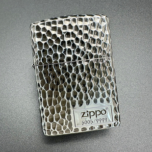 ZIPPO正品之宝打火机 原版盔甲限量版DIY 168银色陨石坑 右下