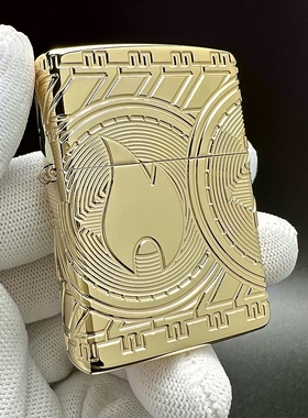 ZIPPO正品之宝打火机 美版原版盔甲 金色 黄金火焰货币29261