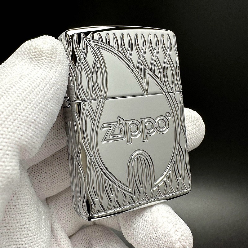 ZIPPO正品之宝打火机 美版原版盔甲 银色 zippo火焰标志设计48838