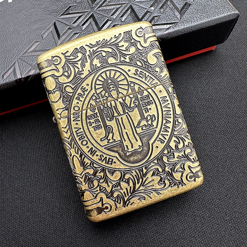 之宝zippo打火机正品 美版原版盔甲圣本笃丑康 古铜康斯坦丁29719