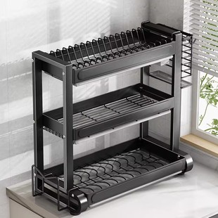厨房碗碟置物架台面多功能碗盘沥水架子家用放碗筷滤水收纳架