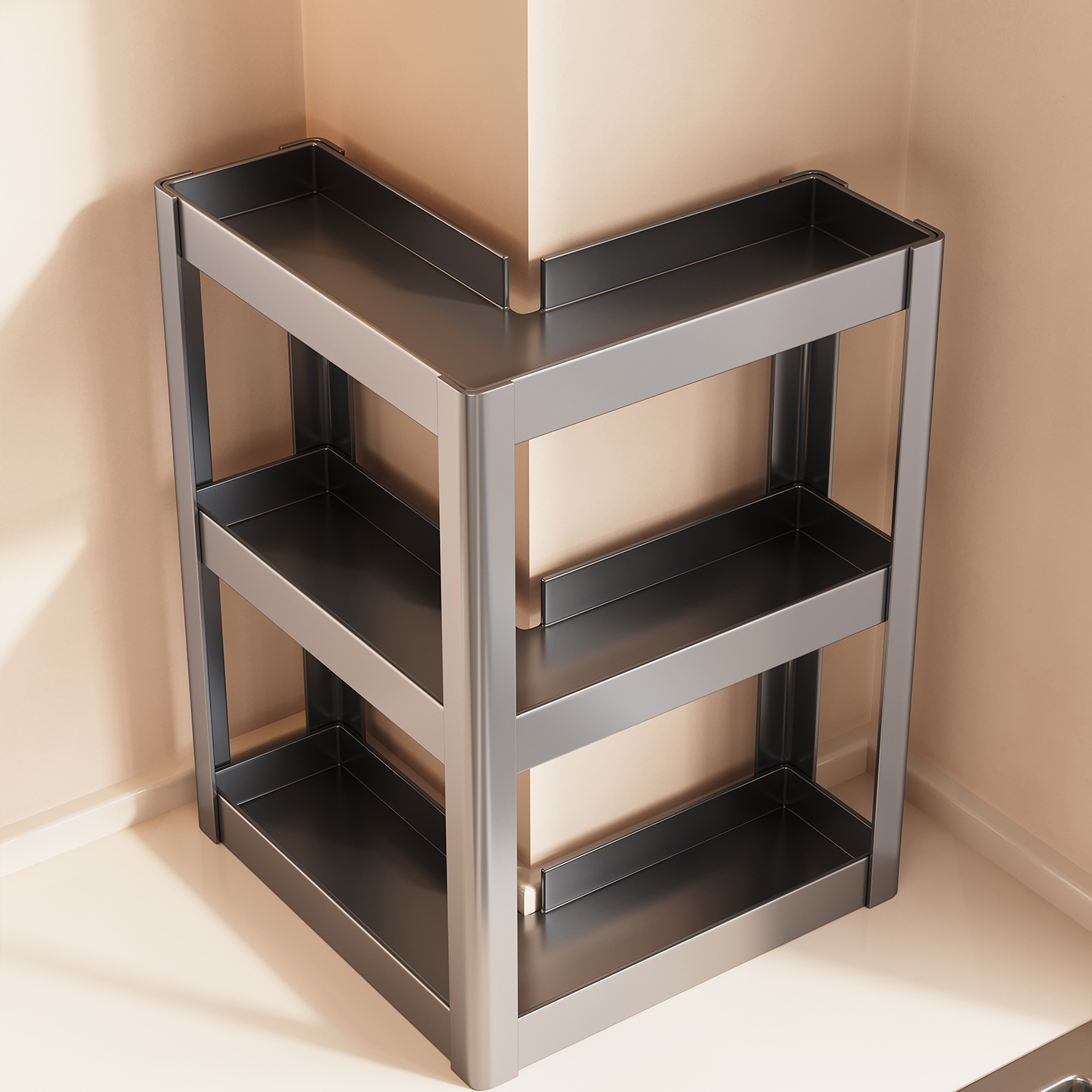 厨房转角调味品置物架多功能多层台面式拐角墙角油盐酱醋收纳架子