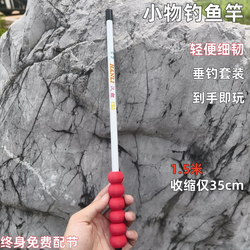 小物钓鱼竿套装短节溪流竿超轻