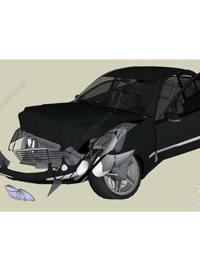 acon3d su模型084现代风格汽车_车祸_撞车SU模型