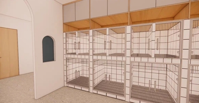 acon3d 宠物店 su模型 包含猫爬架 零食商品柜  宠物洗澡房寄存笼