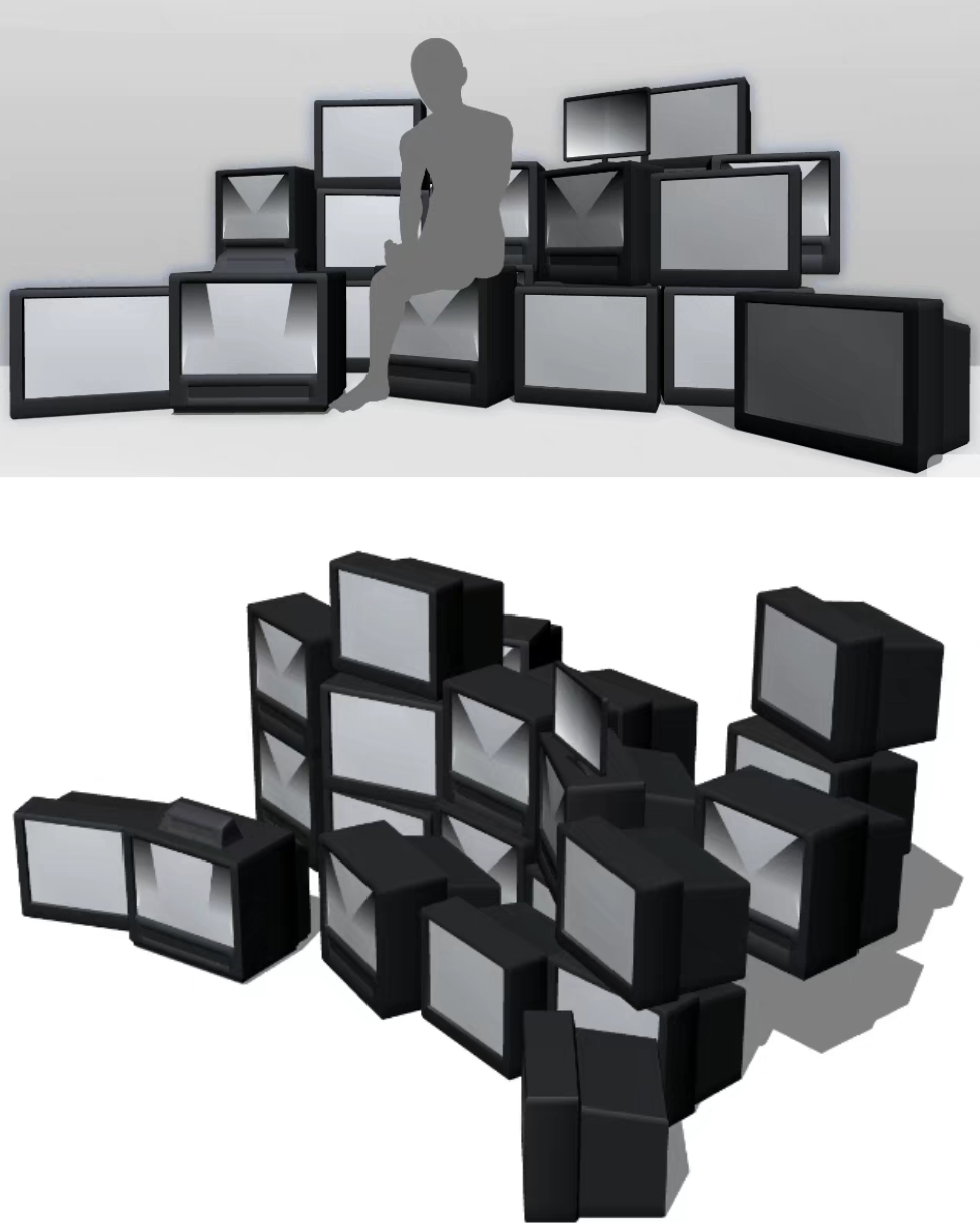 【csp3d】csp3d模型，堆叠电视机 csp，优动漫需要2.0版本才能用