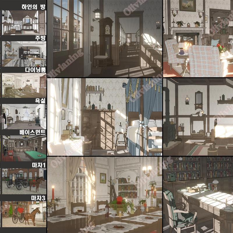 【acon 3D】朴素又温馨的维多利亚时代房间 全部套装