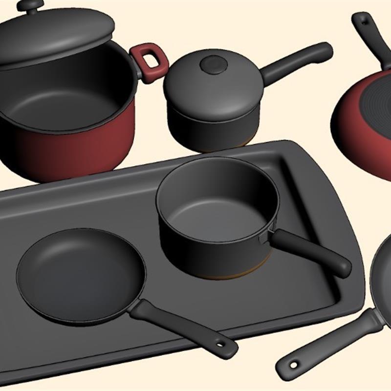 【csp模型】各种锅具家具小物件平底锅烤锅煎锅汤