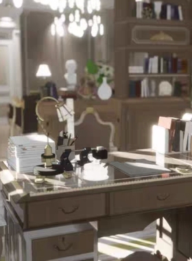 【acon3d】现代背景多效合一套装15-西洋风会长室01