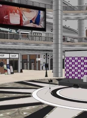 【自购回血】ACON3D，百货公司 su模型 漫画背景参考