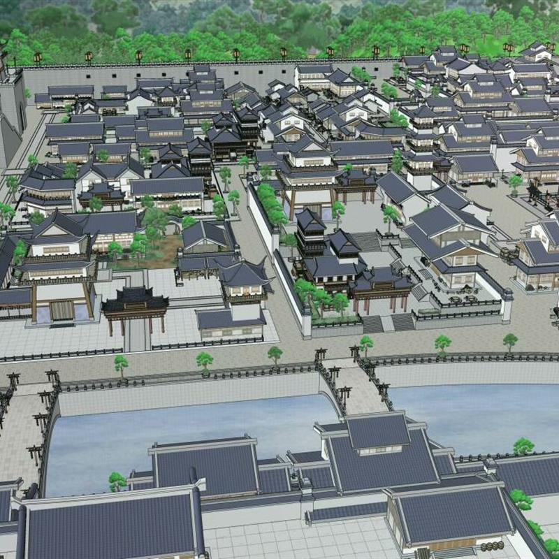 【acon 3D】32中式古代城池SU模型