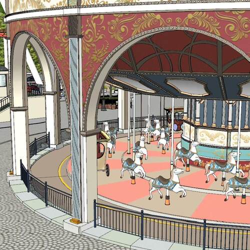 【acon3d模型】  游乐园漫画背景素材