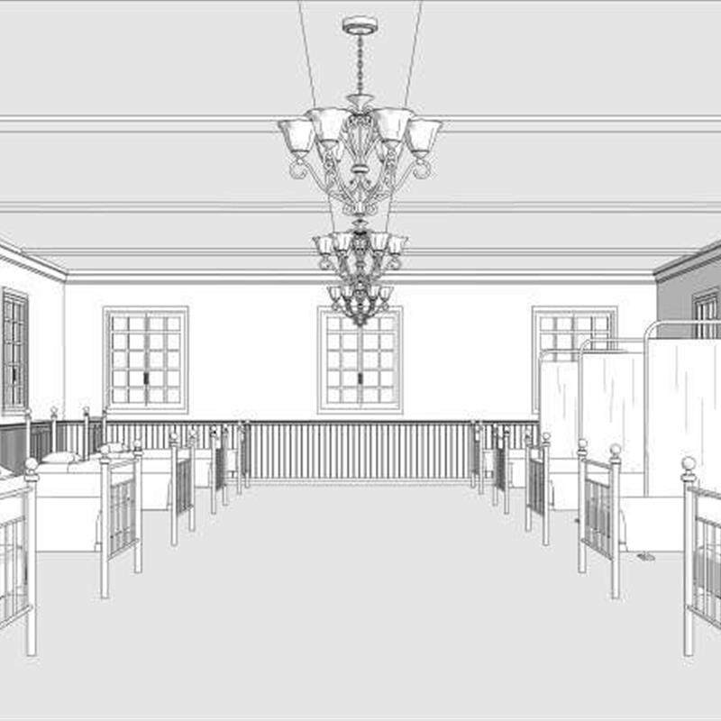 【csp模型】3d疗养院3d住院部模型